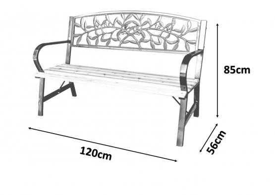 Ławka ogrodowa do ogrodu 120 x 56 x 89 cm NOWA