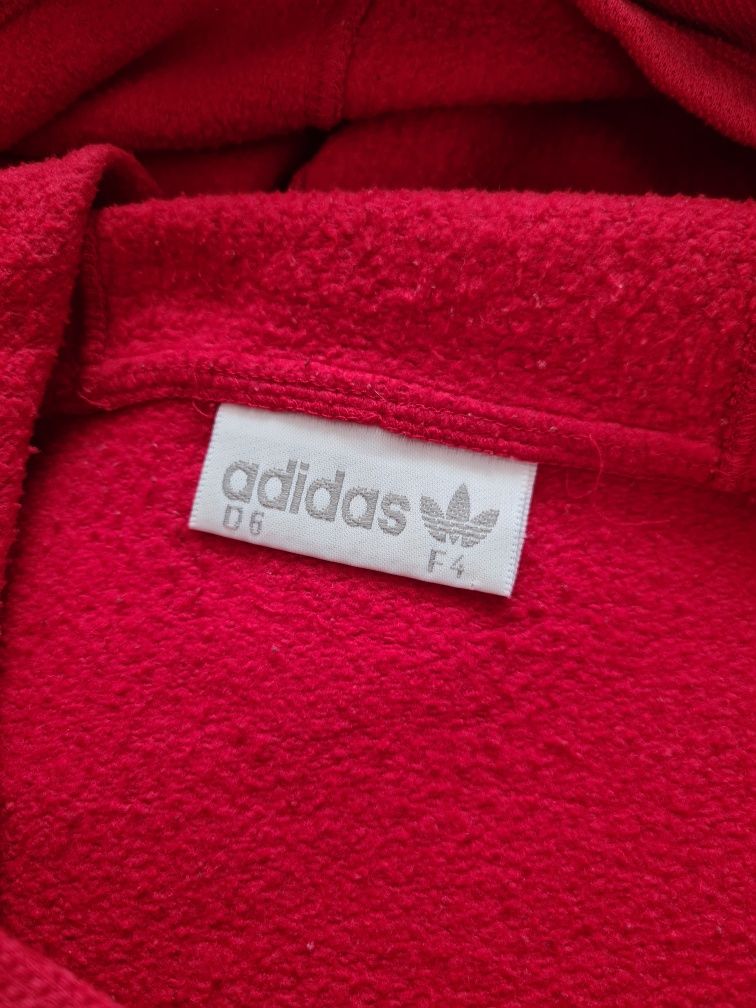 Bluza kangurka Adidas czerwona M 38 lata 90te bawełna unisex