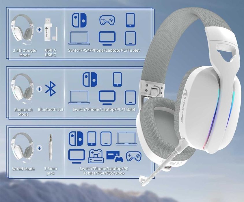 Słuchawki do Gier ATTACK SHARK L90 Ultralight Wireless Bluetooth 2.4G