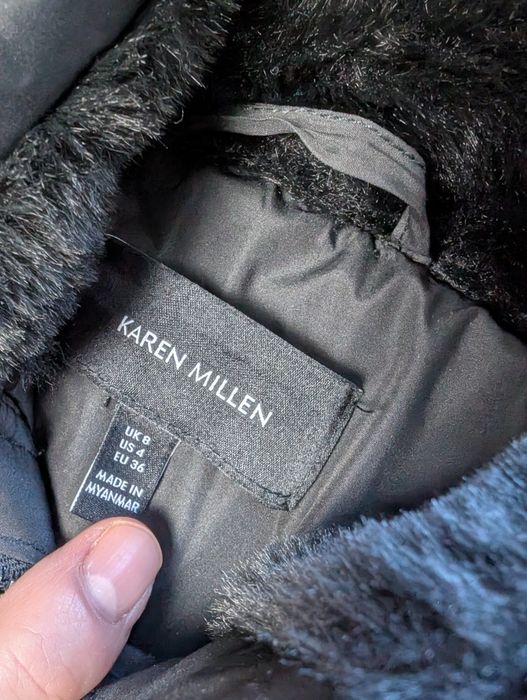 Czarna kurtka puchowa Karen Millen puffer jacket