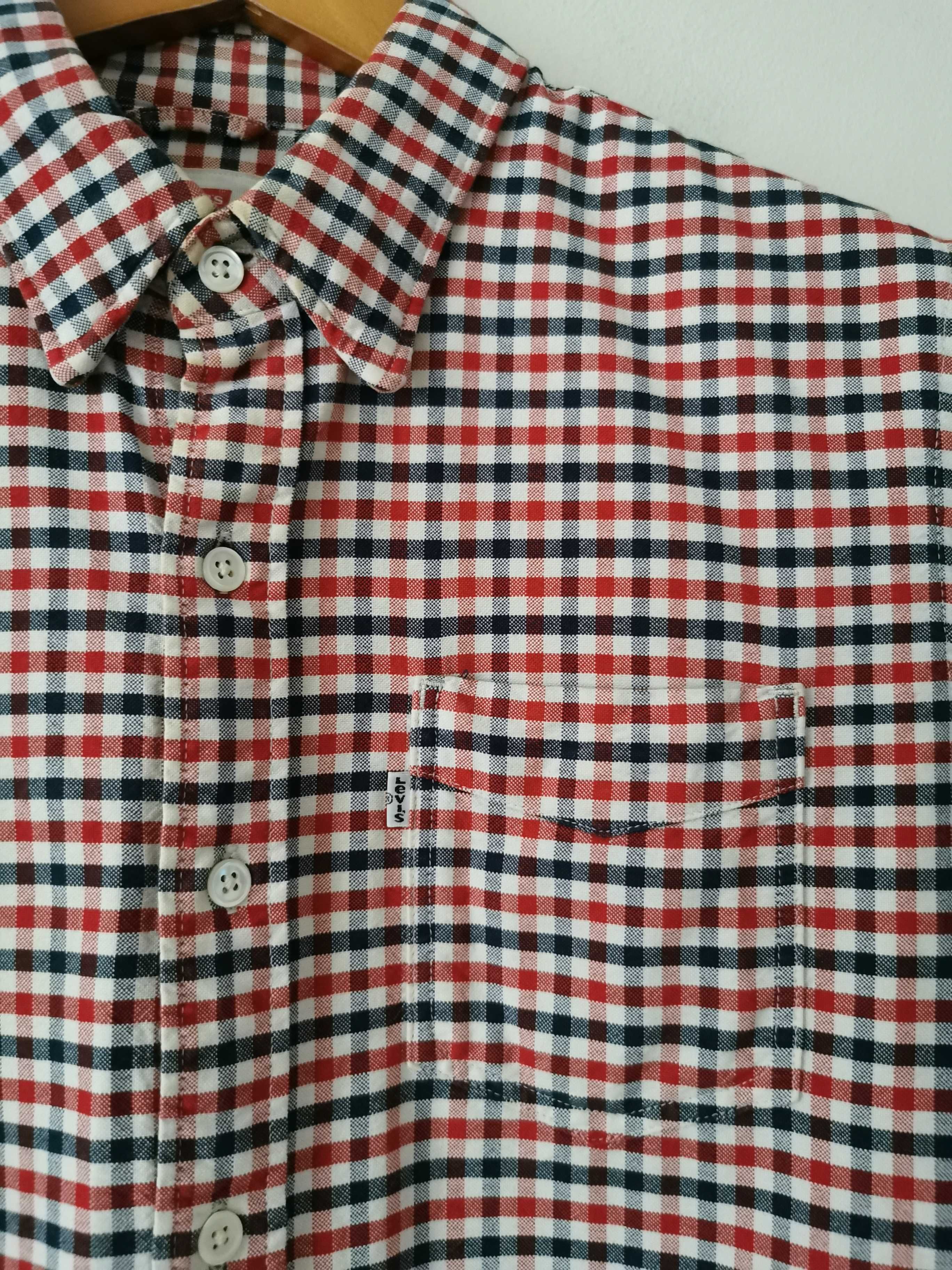 Levi's koszula męska w kratkę długi rękaw logowana IDEAŁ ORYGINAŁ S/M
