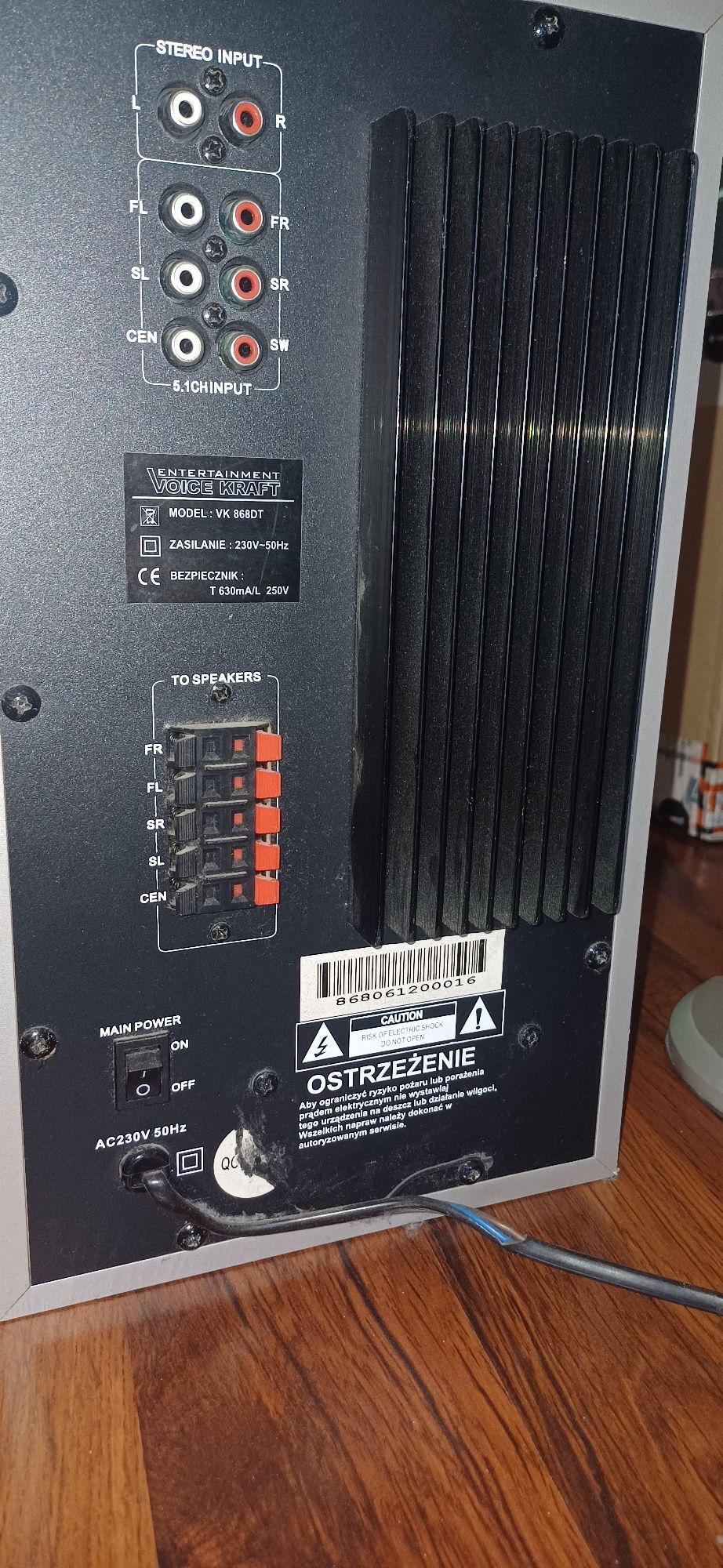 Subwoofer głośnik Voice Kraft ACTIVE 5.1 VK 868DT