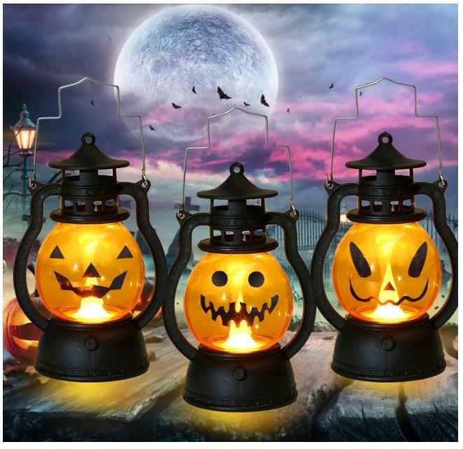 Zestaw 3 latarni/lampionów na Halloween w kształcie dyni