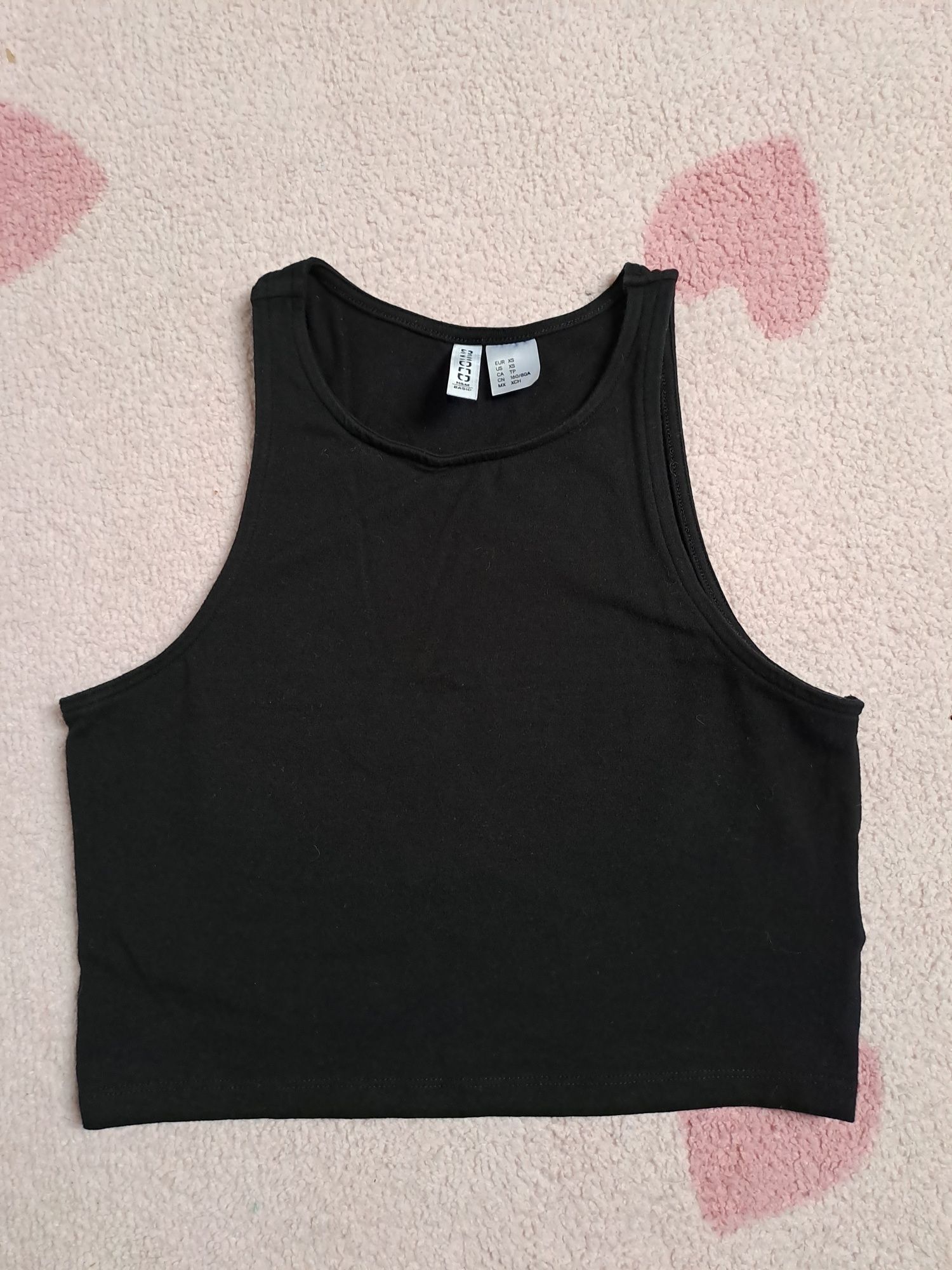 czarny crop top h&m