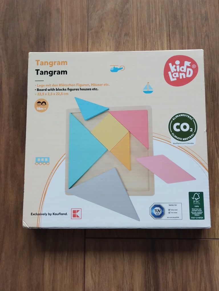 Drewniana zabawka edukacyjna tangram układanka klocki puzzle drewniane
