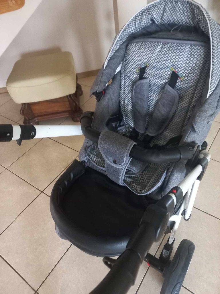 Wózek 2w1 zadbany szary