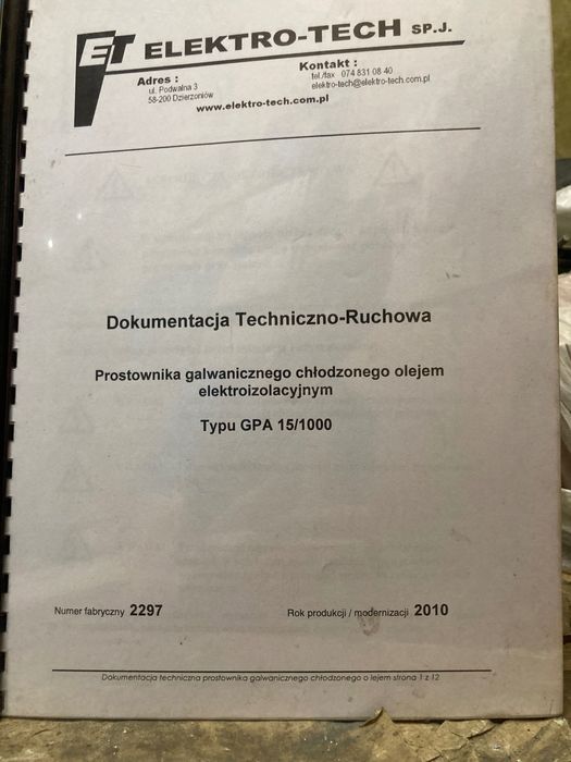 Prostownik galwaniczny 15/1000
