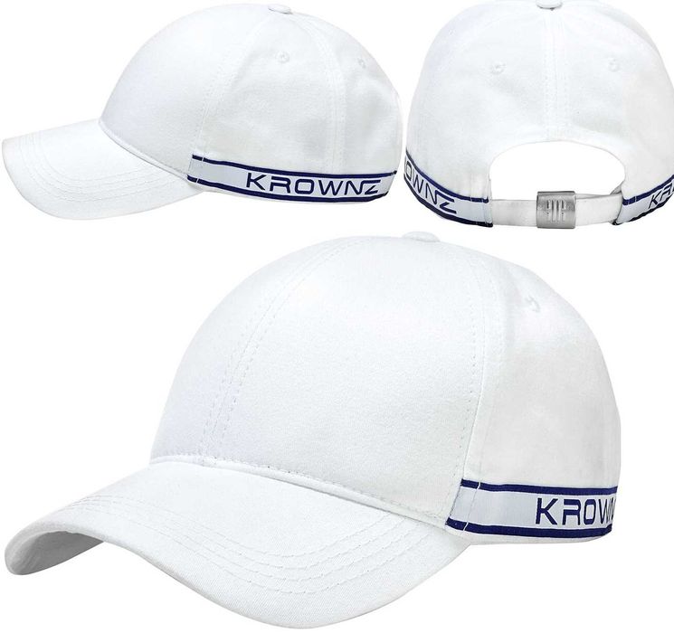 CZAPKA z Daszkiem UNISEX męska damska KROWNZ BIAŁA czapeczka BAWEŁNA