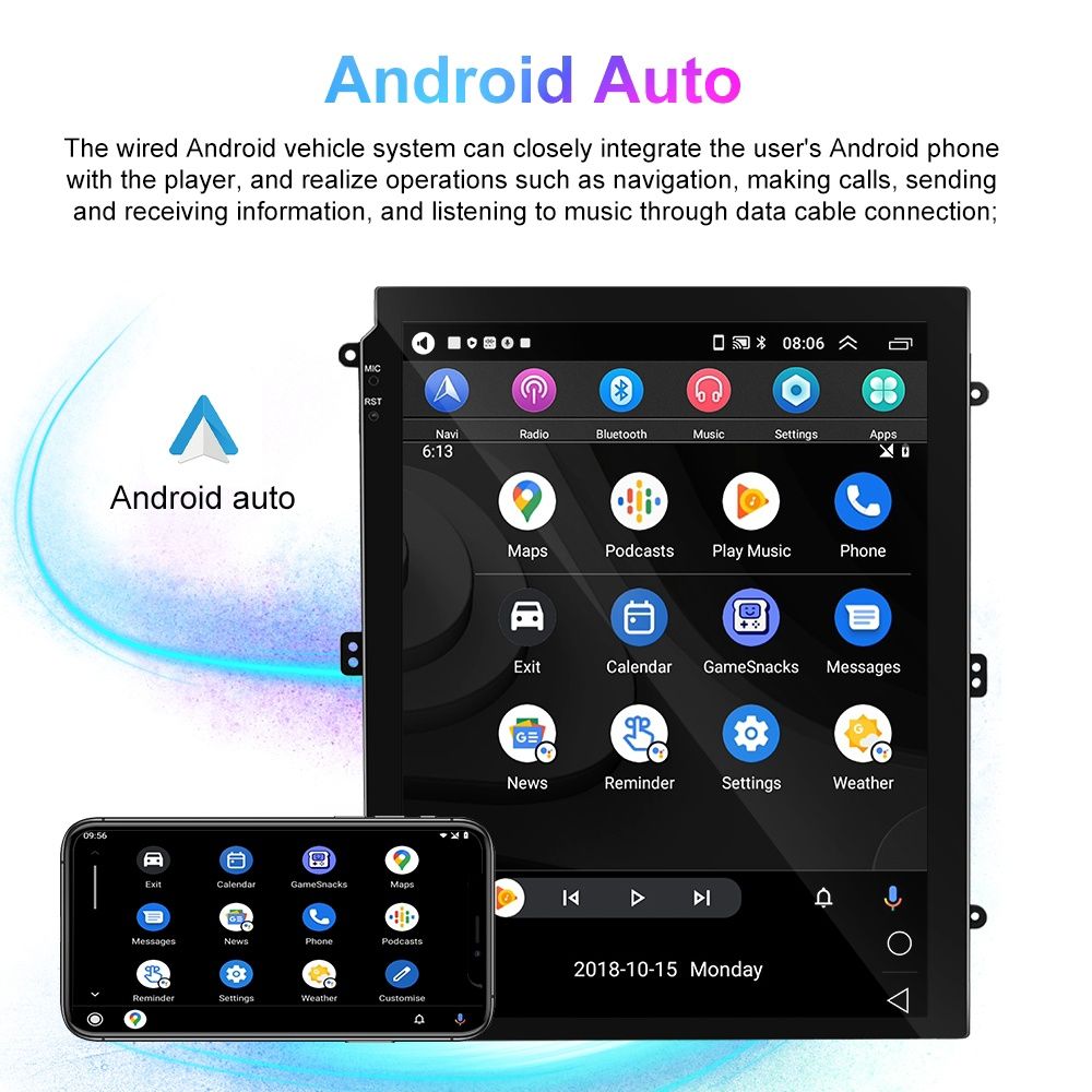 Rádio Vertical 9,7 Android Opel Astra 2009-15 GPS Carplay Wi-Fi 2/32GB