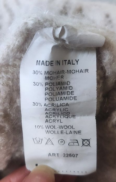 Delikatny ażurowy sweter Made in Italy – moher & wełna oversize