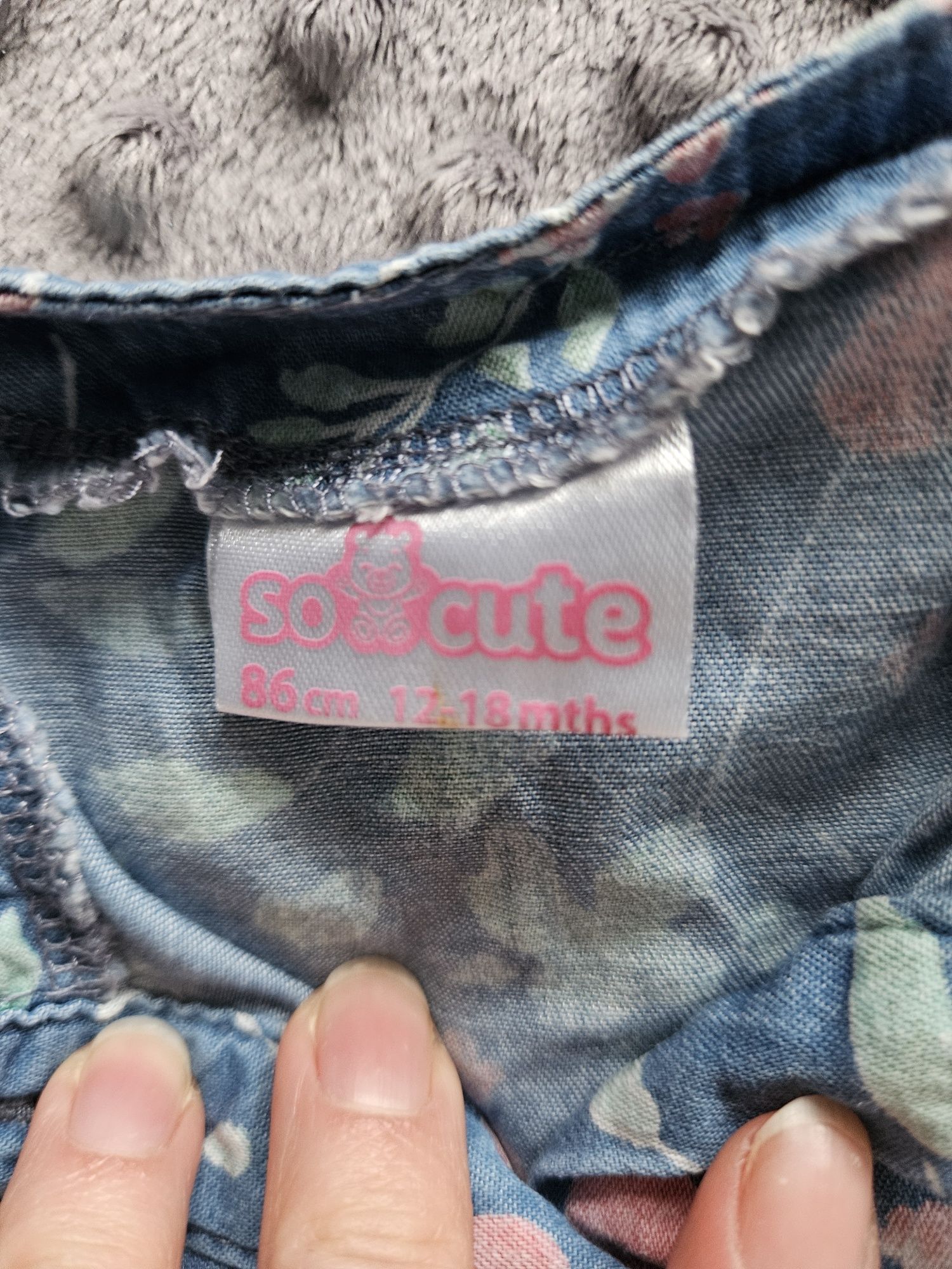 Sukienka SoCute niebieska w kwiaty r.86