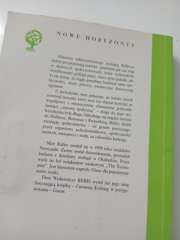 O pochodzeniu cnoty - Matt Ridley