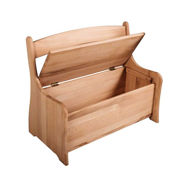 Ławka ze skrzynią na zabawki buk lity olejowany