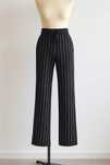 Czarne luźne spodnie • w paski • damskie • Supertrash 36/S • wiskoza