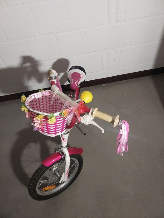 Rower dziecięcy 16cali biało-różowy