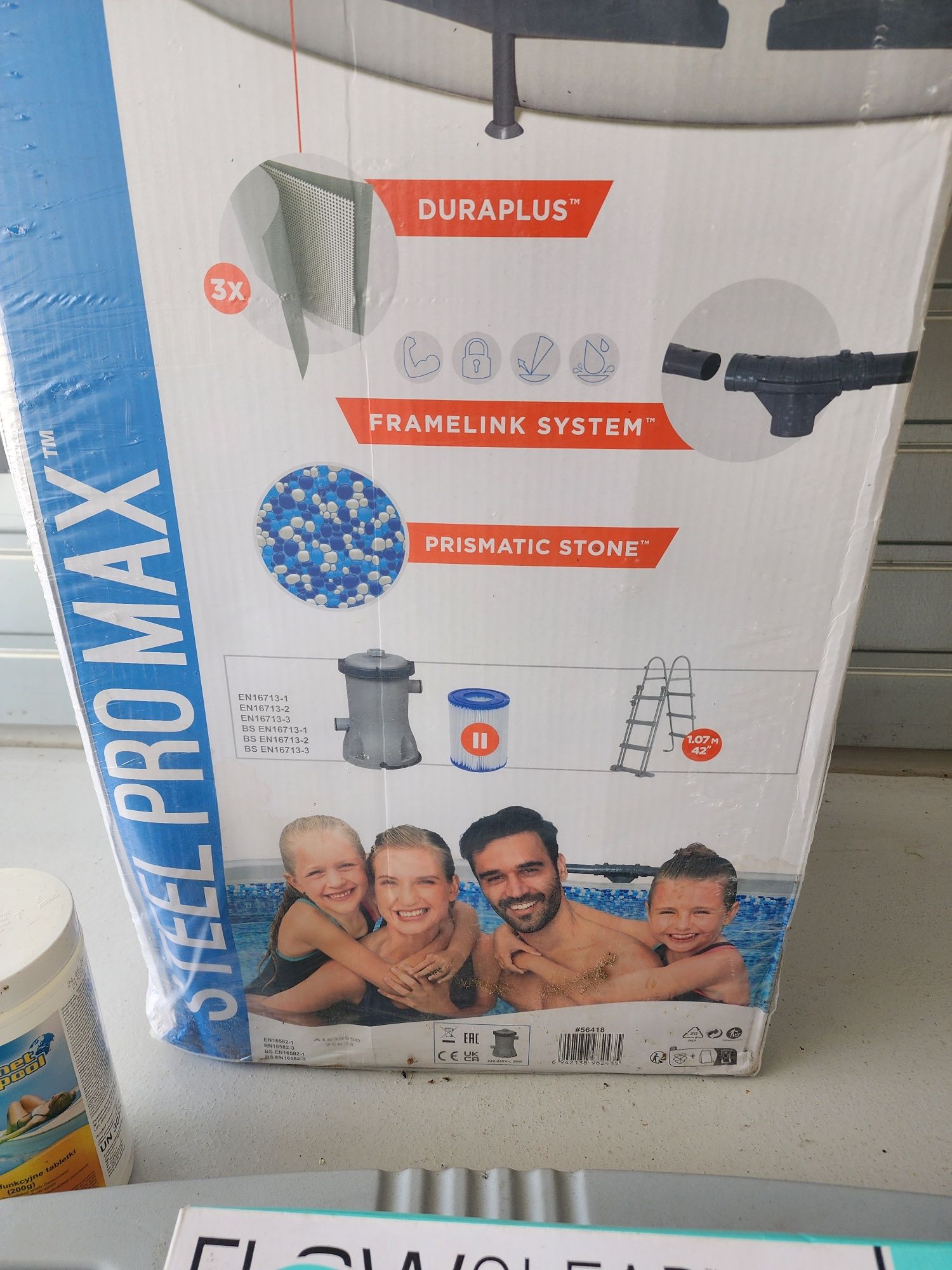 Basen BestWay Duży 3.66x1.00M + drabinka, filtr, nakrycie i termometr
