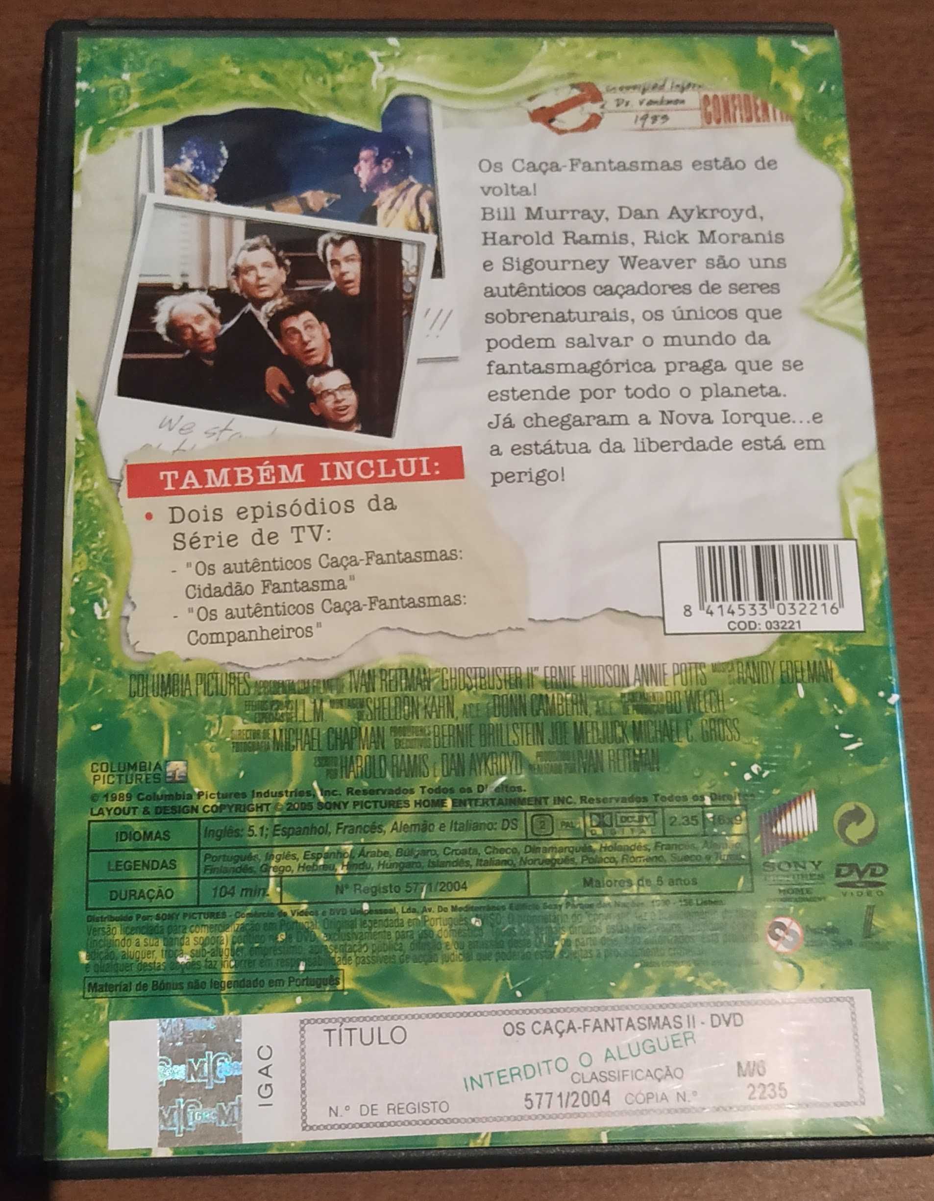 Coleção Ghostbusters - Caça fantasmas 1 e 2 como novos DVD