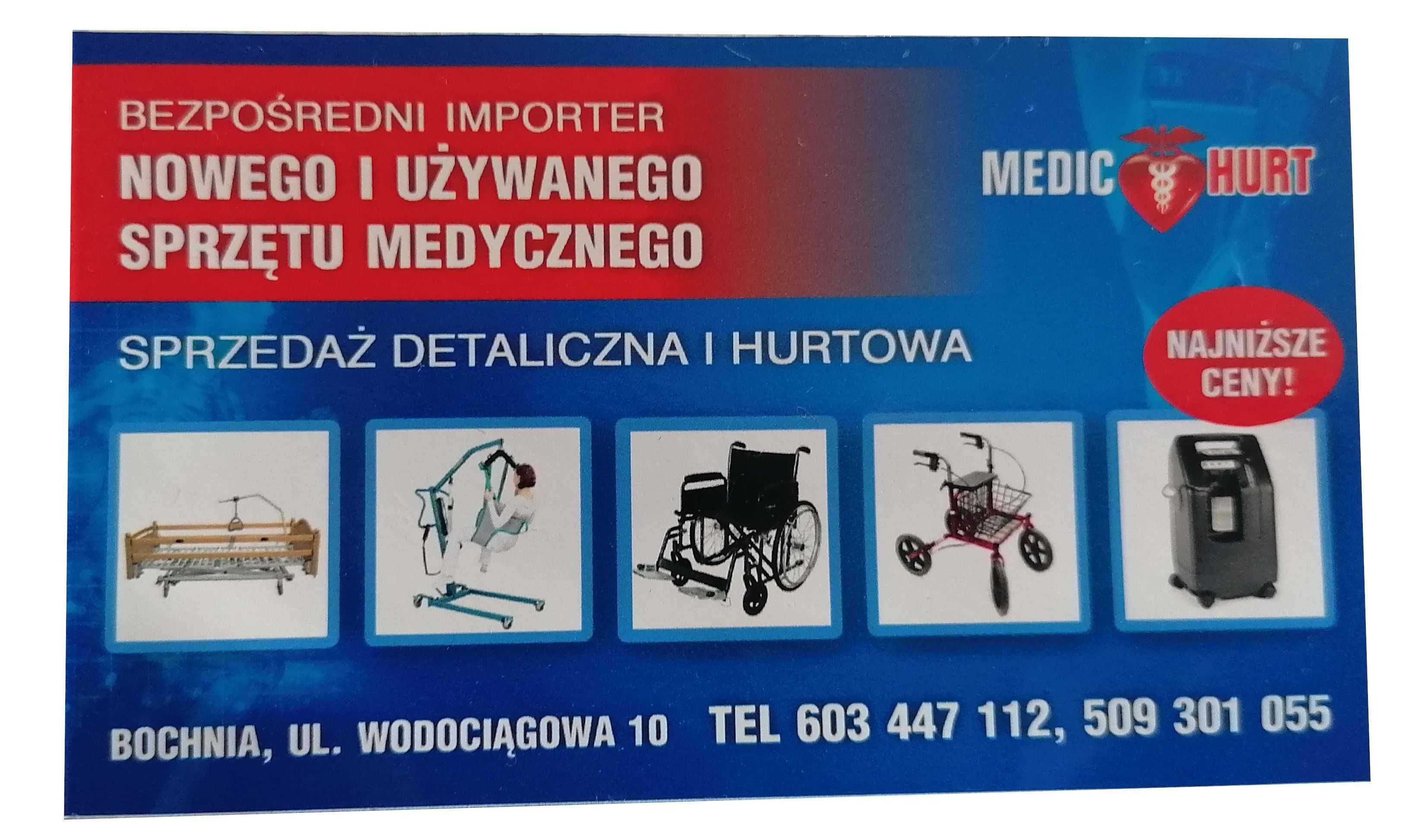 Łóżko medyczne elektryczne + pilot  + nowy materac + wysięgnik