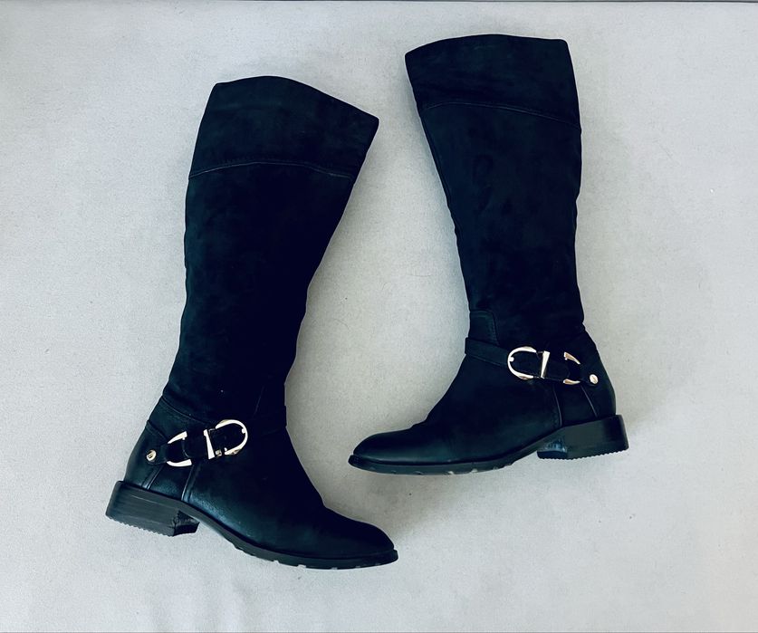 Кожаные сапоги кожа натур Zara  рр 36