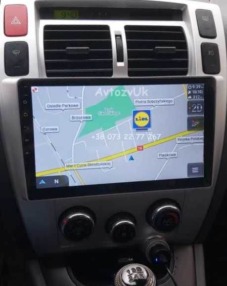 Магнитола TUCSON Hyundai Туксон Tesla GPS USB 2 дин CarPlay Android 14