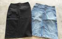 Zestaw spódnice 36 jeans I czarna w paski Reserved