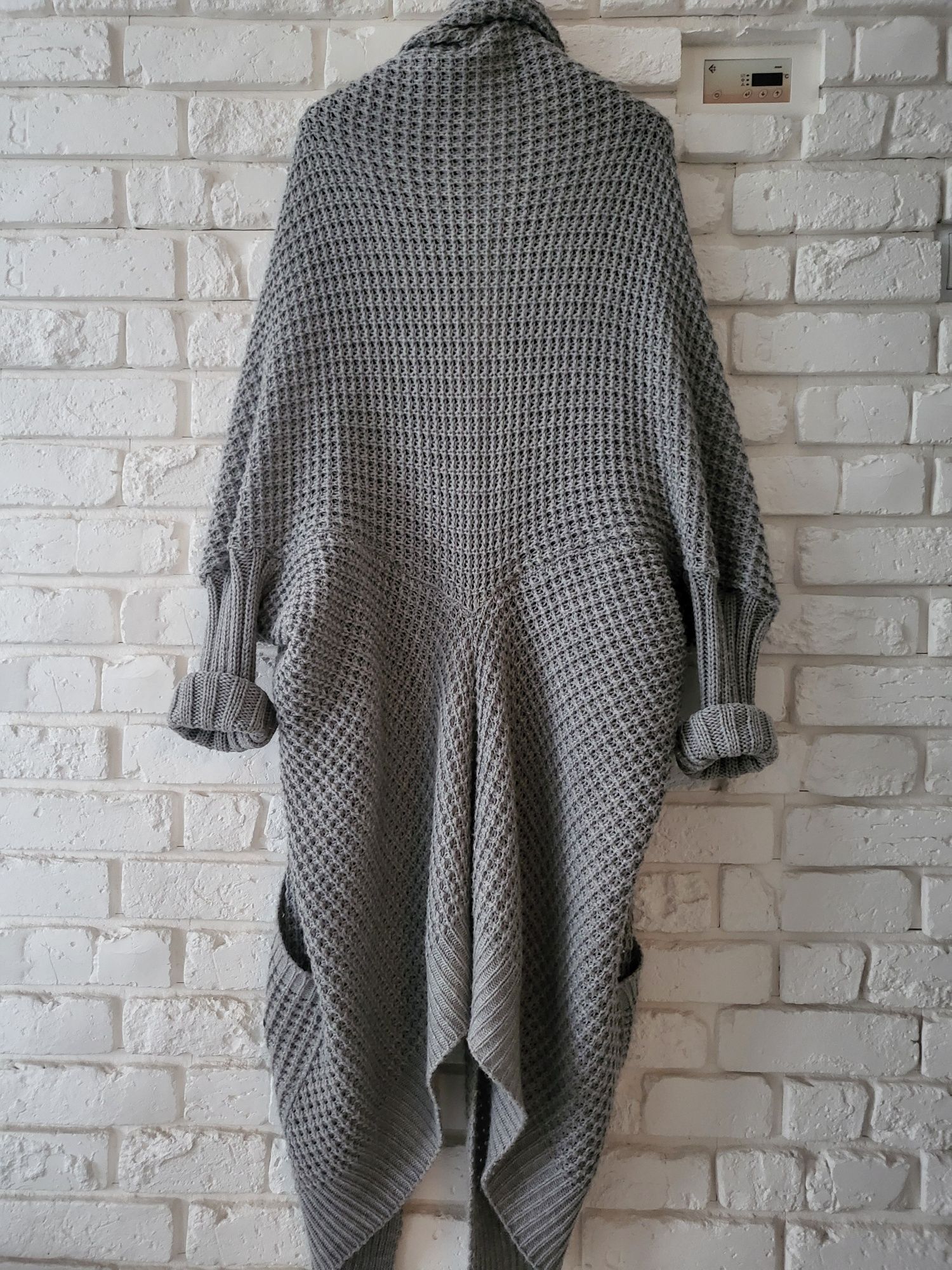 Sweter oversize długi, szary