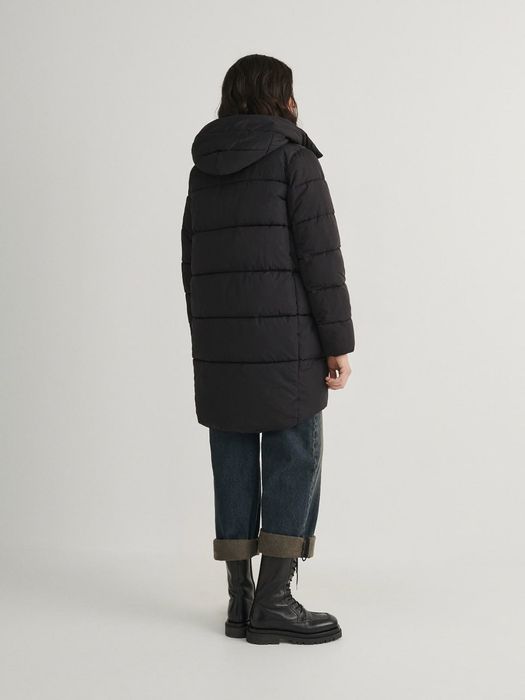 Новий базовий теплий об'ємний пуховик курточка пальто довге