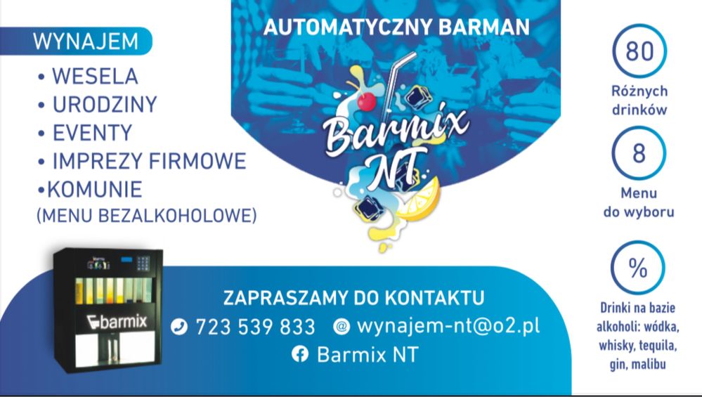 Barmix/Ciężki Dym Wynajem Wesela/imprezy/eventy/urodziny