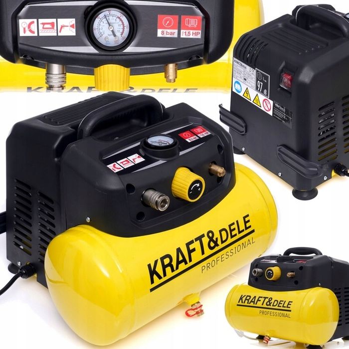 Kompresor Bezolejowy 6l Sprężarka 1.5km 8bar 230v* Kraft ** New Model