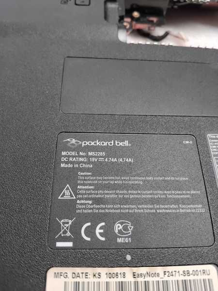 Packard Bell TJ71 ( MS 2285 ) відносно робочий