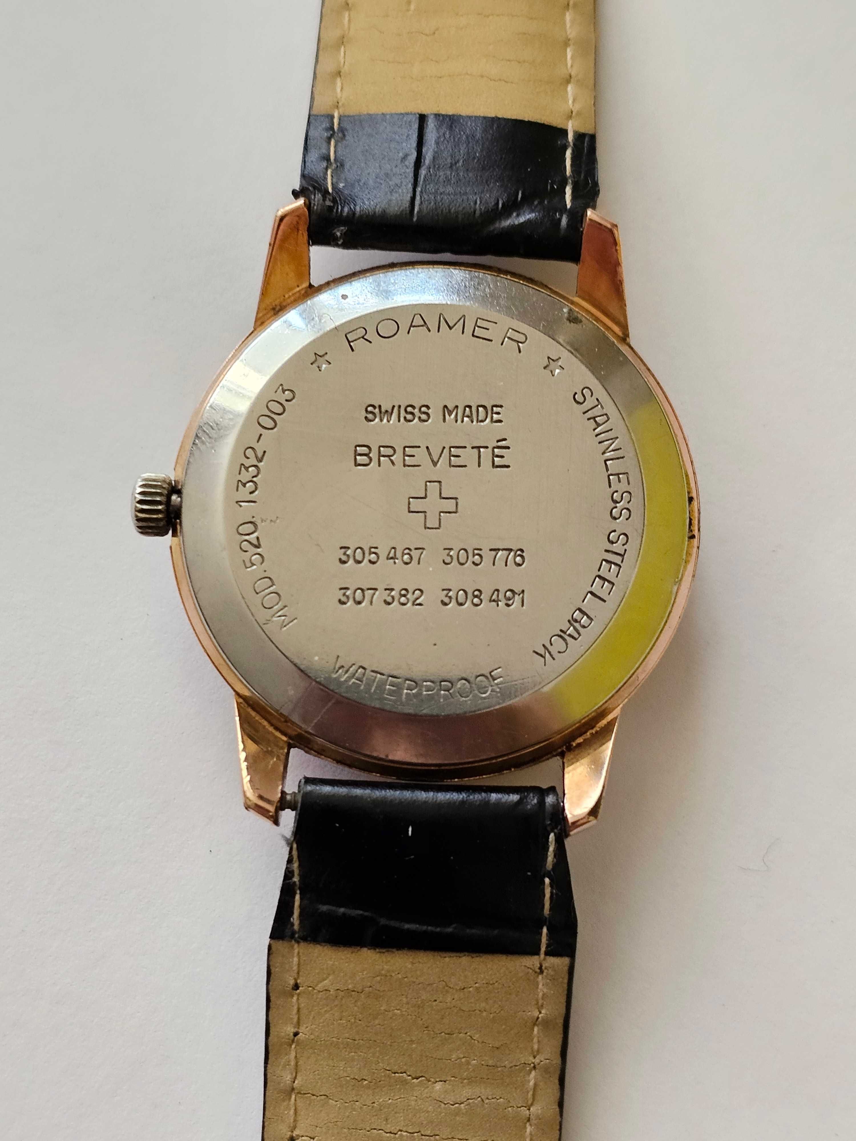 Roamer Anfibio *Swiss Made* pozłacany 35,0 mm b/k