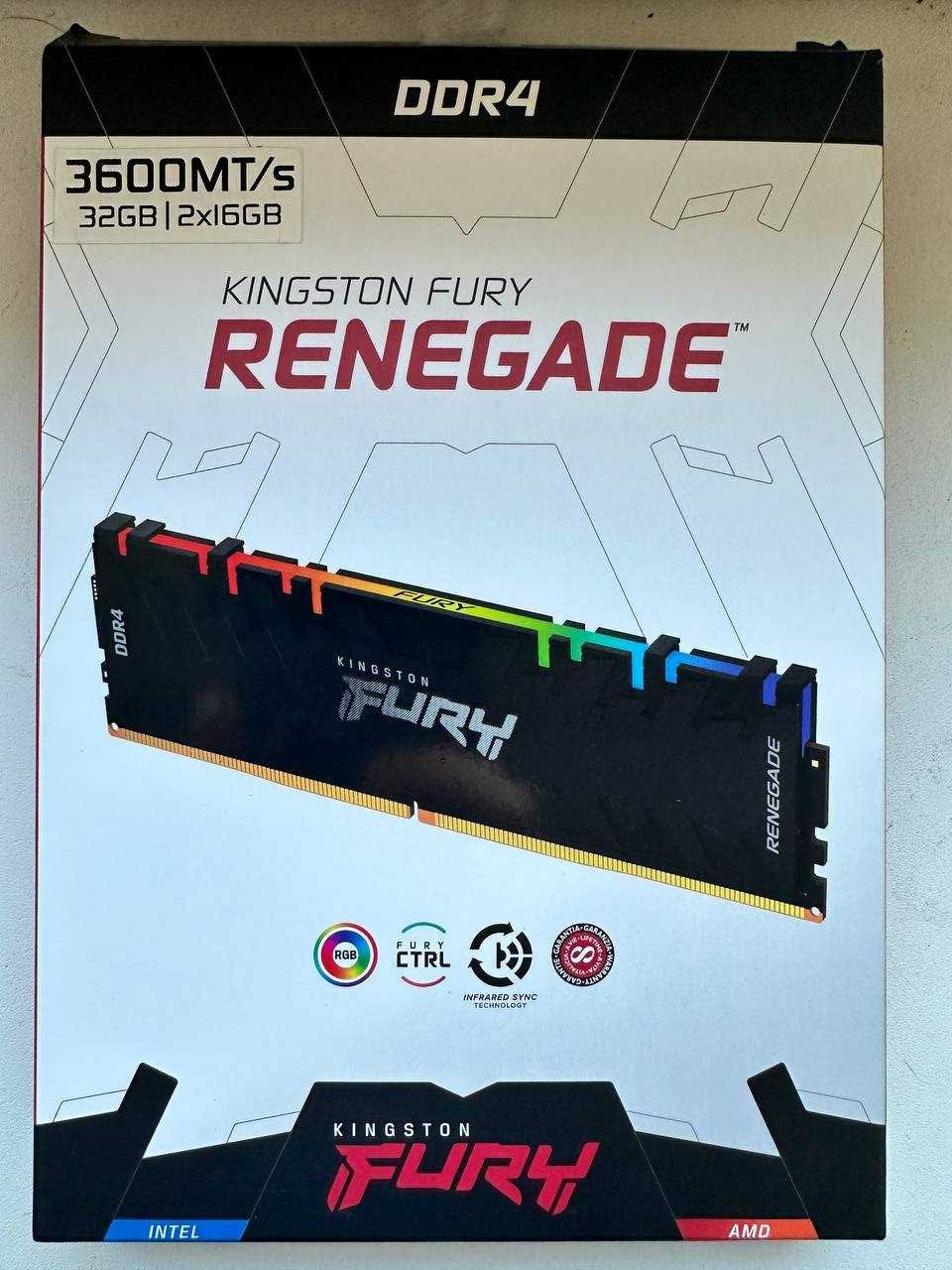 Kingston DDR4 32GB 3600 (16GBx2) FURY Renegade Black RGB