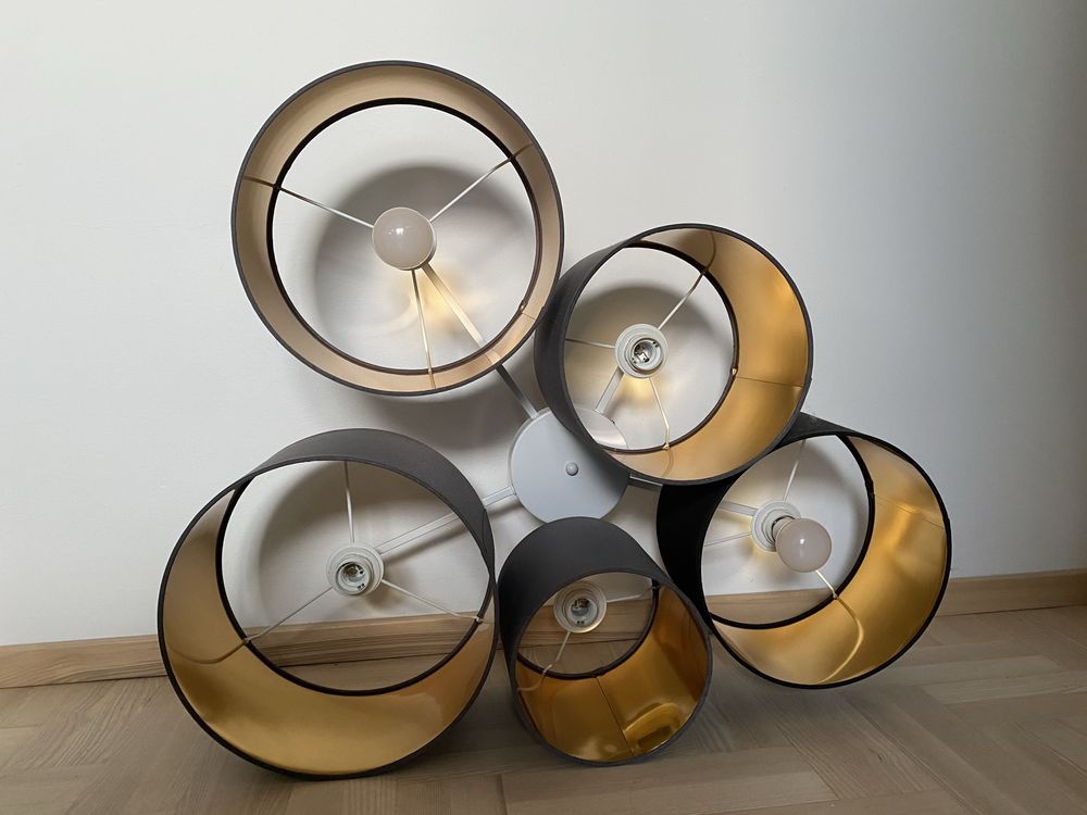 Lampa sufitowa ze złotym wnętrzem 5-świateł