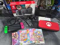 Konsola Nintendo Switch + 4 Joy Cony + karta 128 + 4 gry SKLEP ZAMIANA
