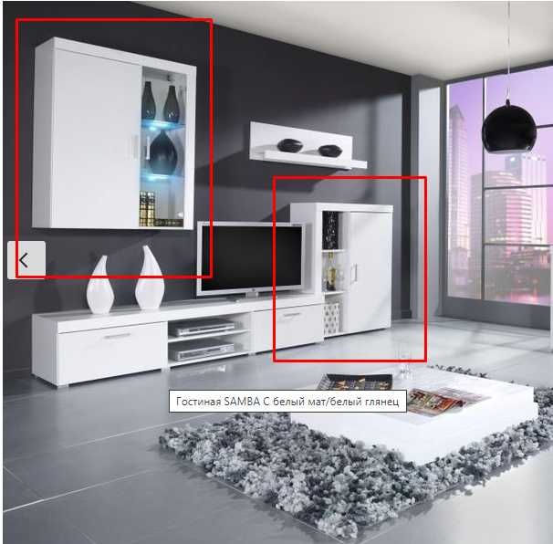 Вітрина навісні та підлогові колекція SAMBA, тумба підлогова, тумби