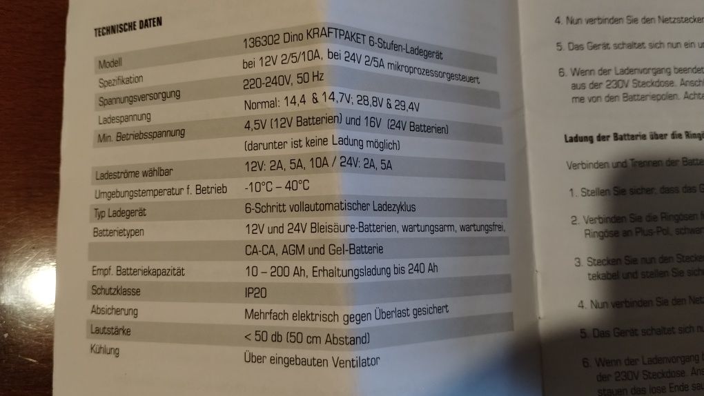 Prostownik-Ładowarka akumulatorowa mikroprocesorowa  12/24V-10A