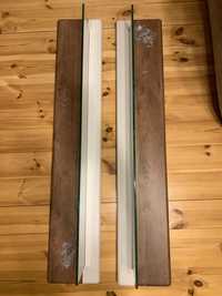 Półka wisząca, drewno, szkło - 2szt