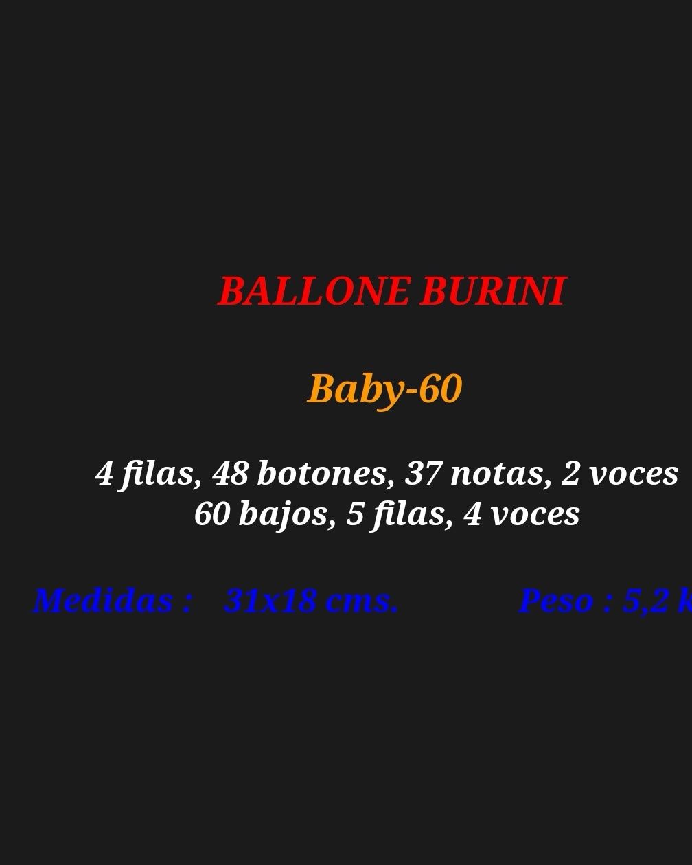 Acordeon ballone burini baby