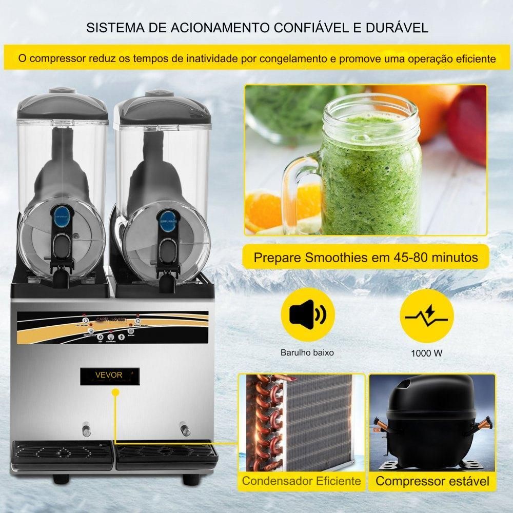 Máquina de Slushy de 2x15L (800W)