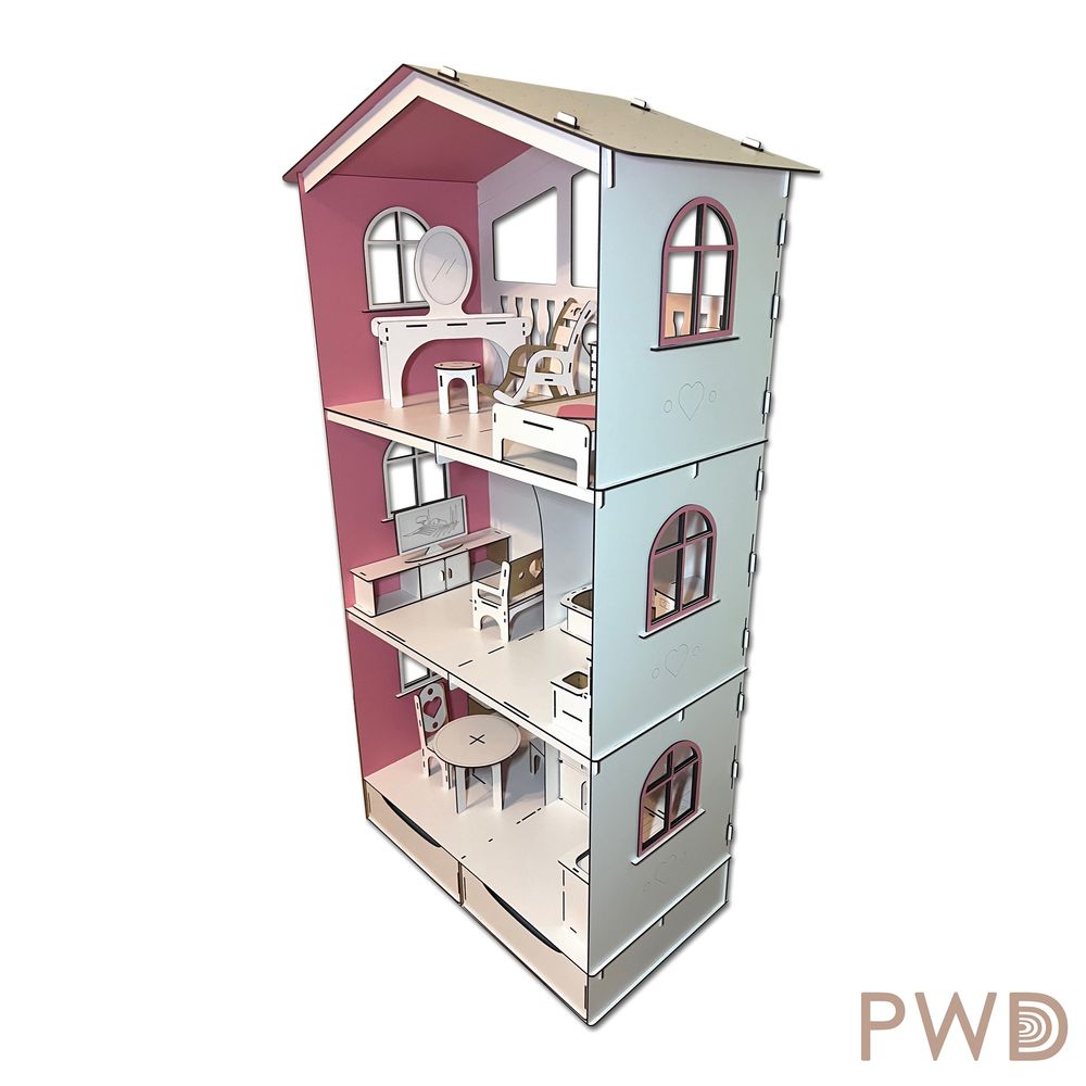 Будиночок для барбі 119см з меблями, ляльковий будинок, barbie