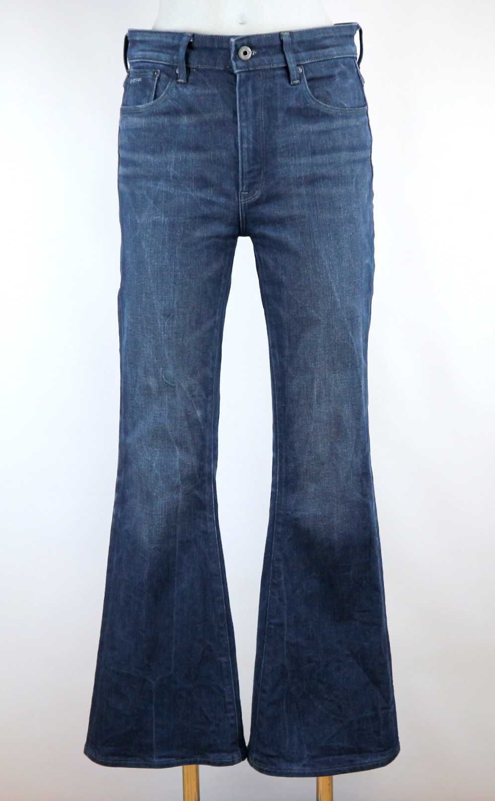 G-Star RAW 3301 Flare spodnie jeansy W30 L30 dzwony pas 2 x 40 cm