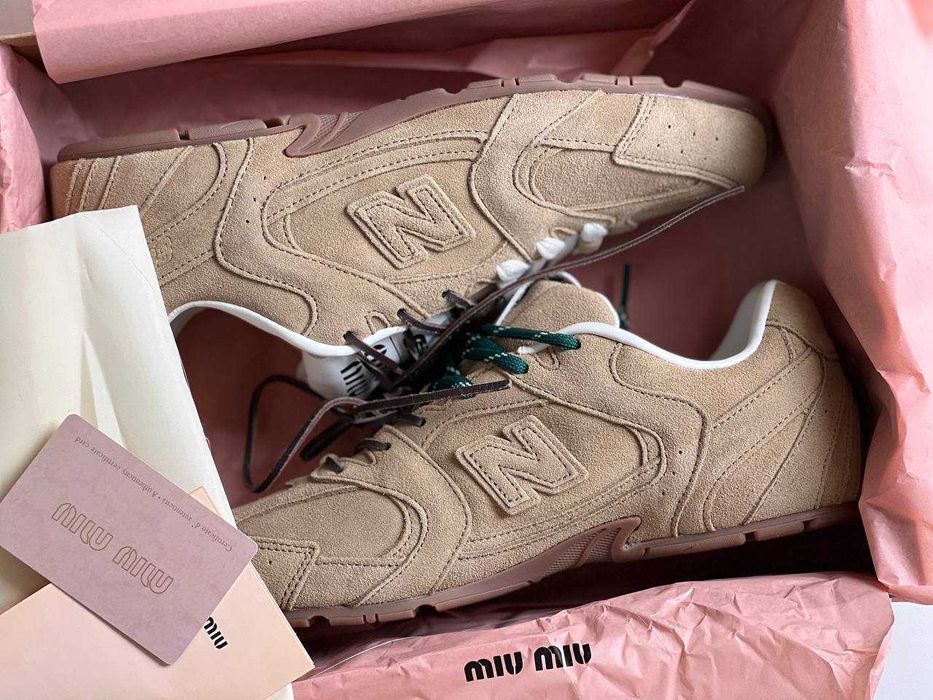 Женские кроссовки NEW BALANCE x MIU MIU BEIGE / GREEN. 36-40