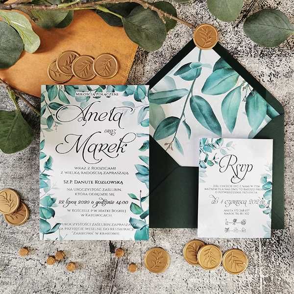 Zaproszenia Ślubne Jednokartkowe Z Bilecikiem SL152