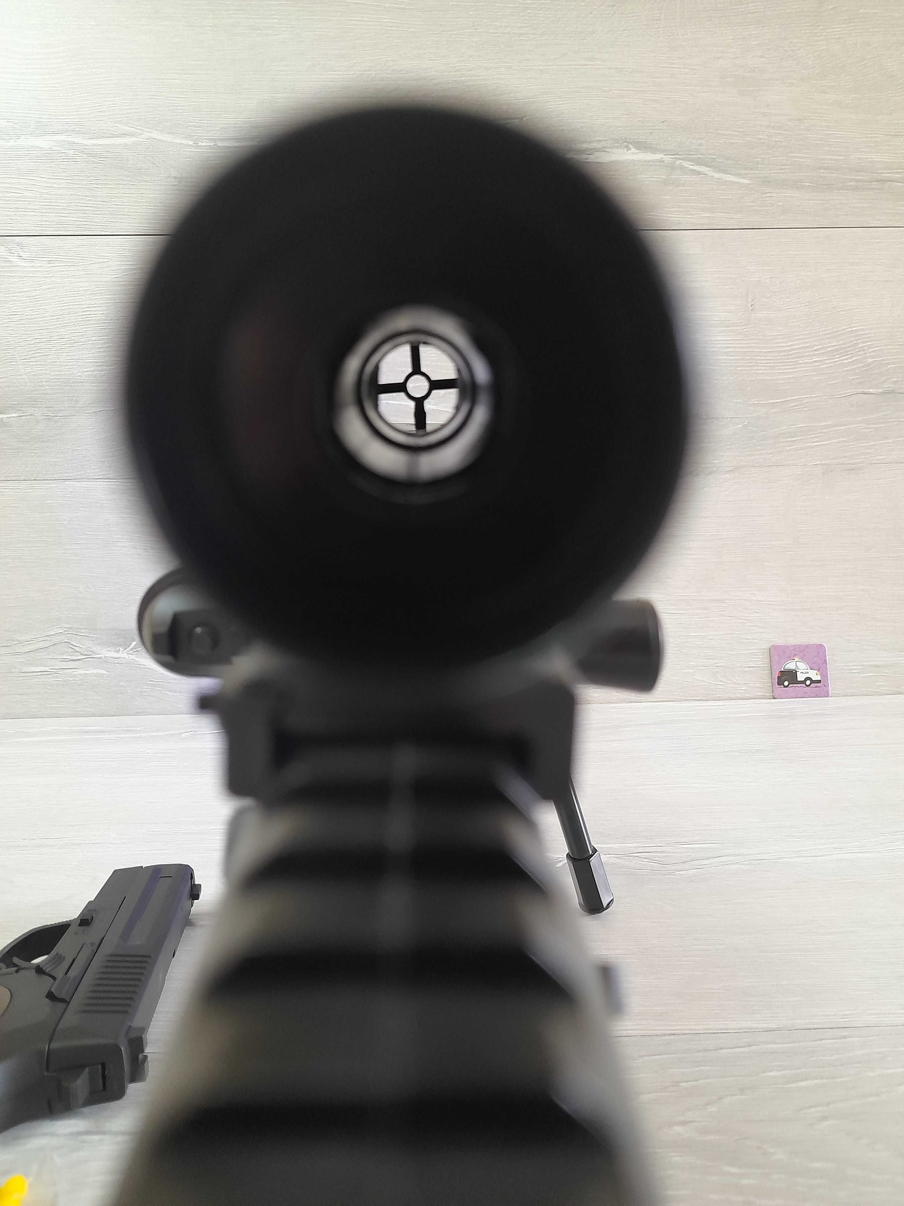 Снайперская винтовка на пульках 6мм, Фонарик, лазер, оптика + Пистолет