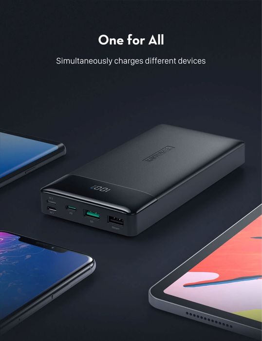 Павербанк Америка RAVPower 18W 20000 mAh QC 3.0 PD Power Bank