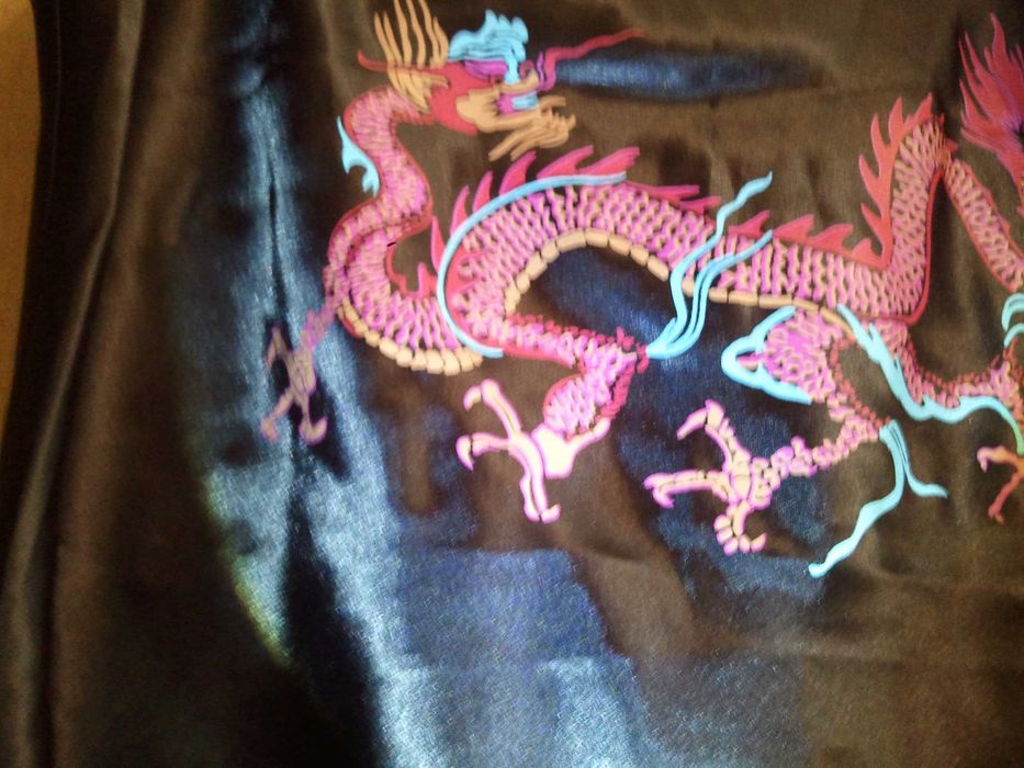 Комбинация Дракон чёрный атлас пеньюар бренд hunkemoller