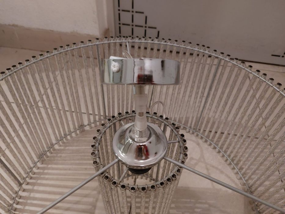 Candeeiro de teto suspenso Salomon E27 d40 cm 1 luz cromado