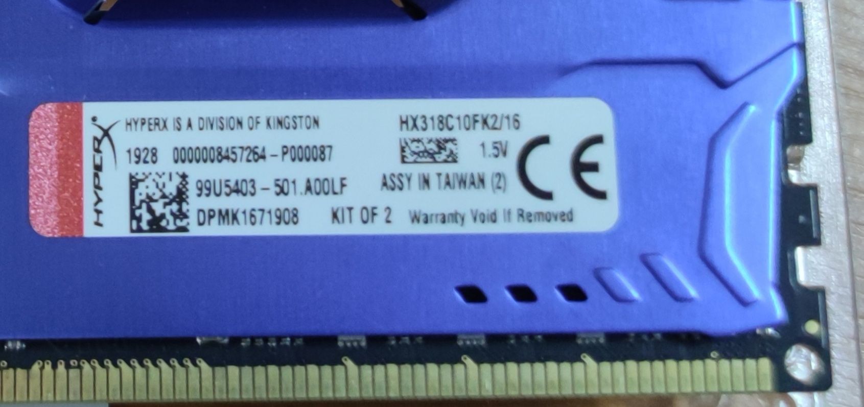 Kingston HyperX Fury Blu DDR3-1866 MHZ 16GB (2X8GB) (HX318C10FK2/16)
