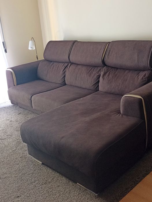 Sofá extensível com chaise longue