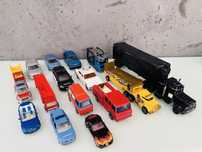 Zestaw 16 autek, ciężarówek Matchbox, Politoys, Siku, Bburago i inne